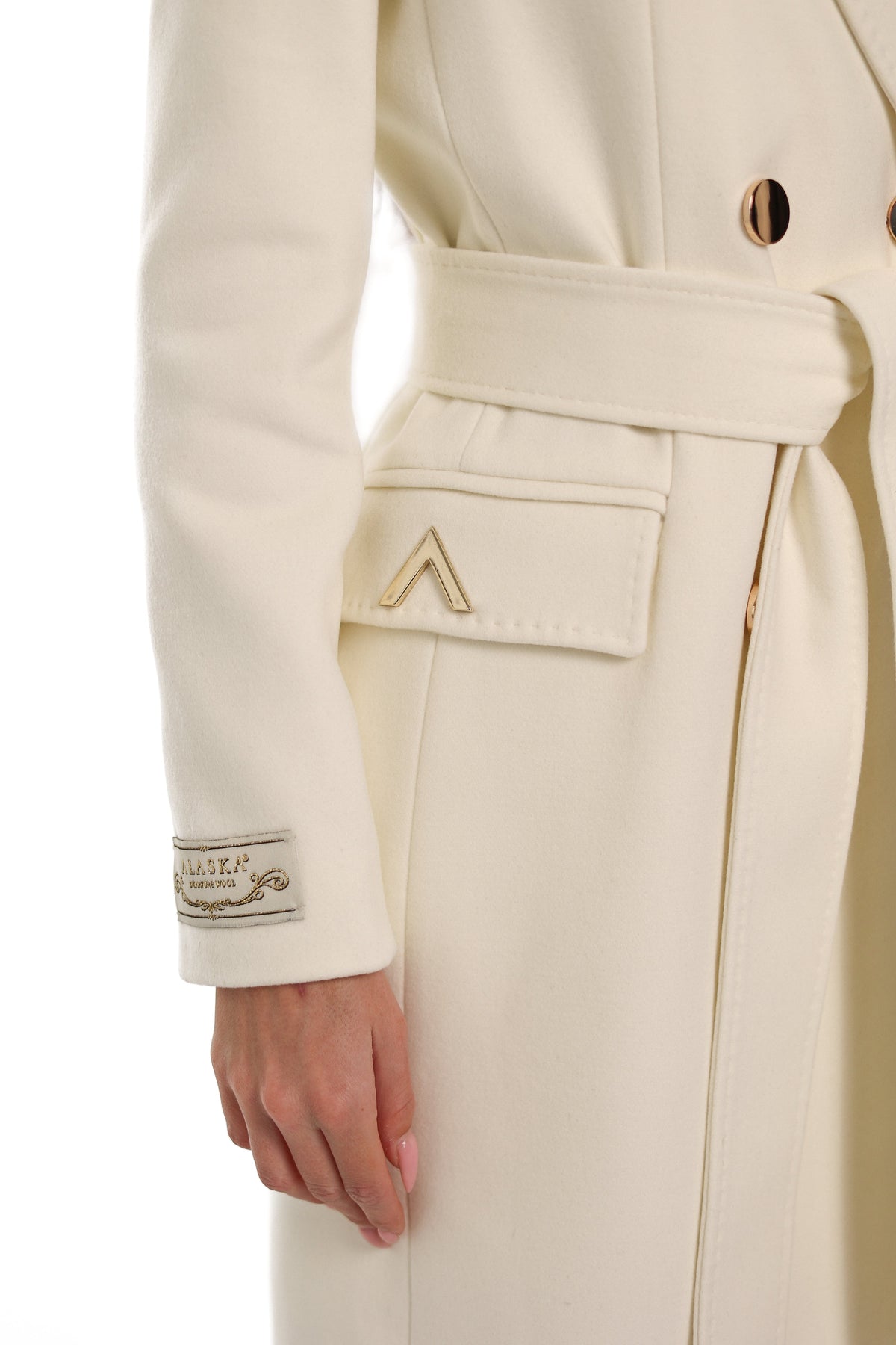 Alaska Longline Cashmere Wool Blend Coat in Ivory
