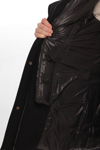 Onyx Genuine Fox Fur Vest-Lined Wool Blend Parka