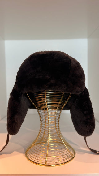 Genuine Leather Shearling Hat Unisex