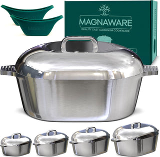 Ultimate Oval Collection - 4-Piece Cast Aluminum Oval Dutch Oven Set Includes 11", 13", 15" & 18" Ovals