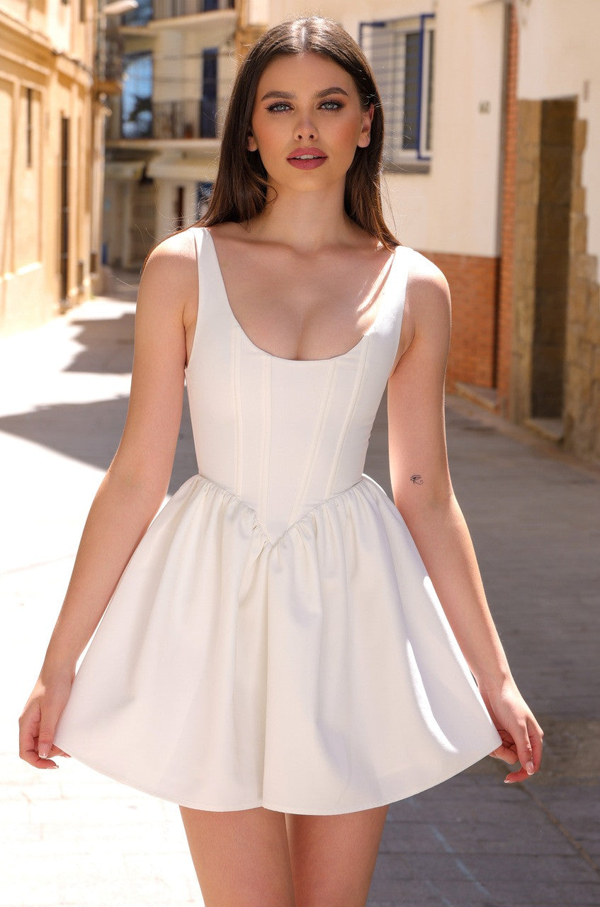 Darling Mini Dress - White - Glamourous Grace
