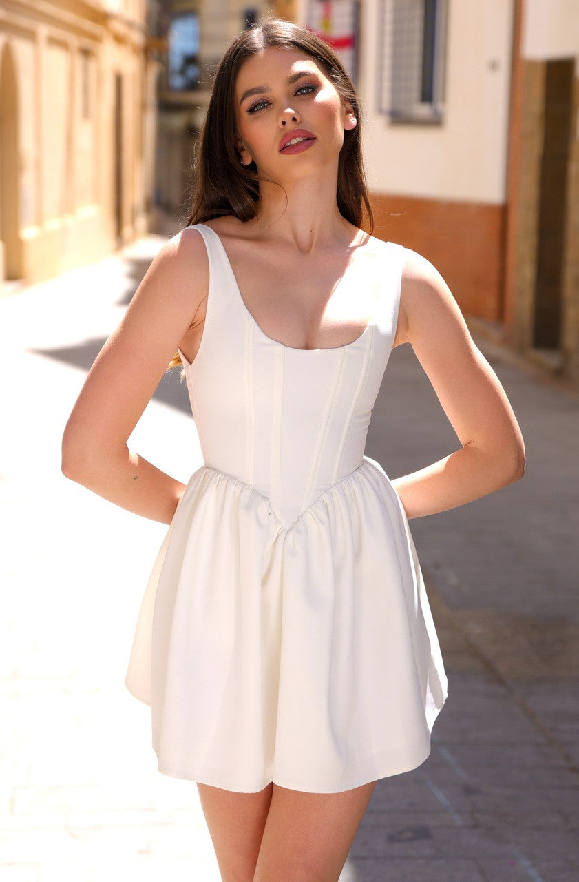 Darling Mini Dress - White - Glamourous Grace