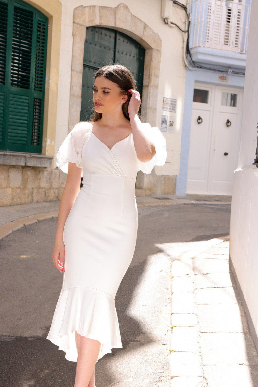 Diana Midi Dress - White - Glamourous Grace