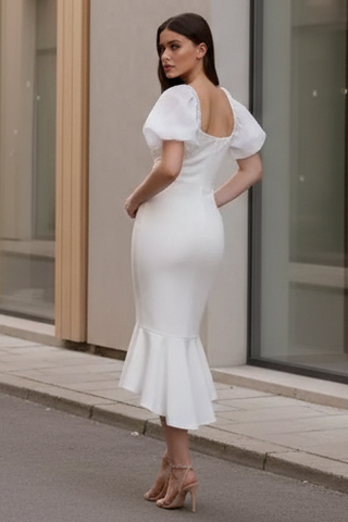 Diana Midi Dress - White - Glamourous Grace