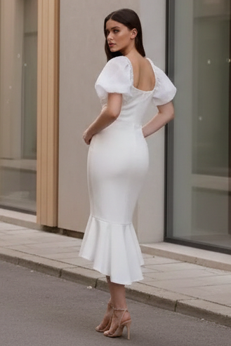 Diana Midi Dress - White - Glamourous Grace