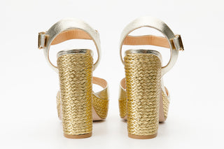 The Tampico Platform Heel Gold Leather Women Sandal - Glamourous Grace
