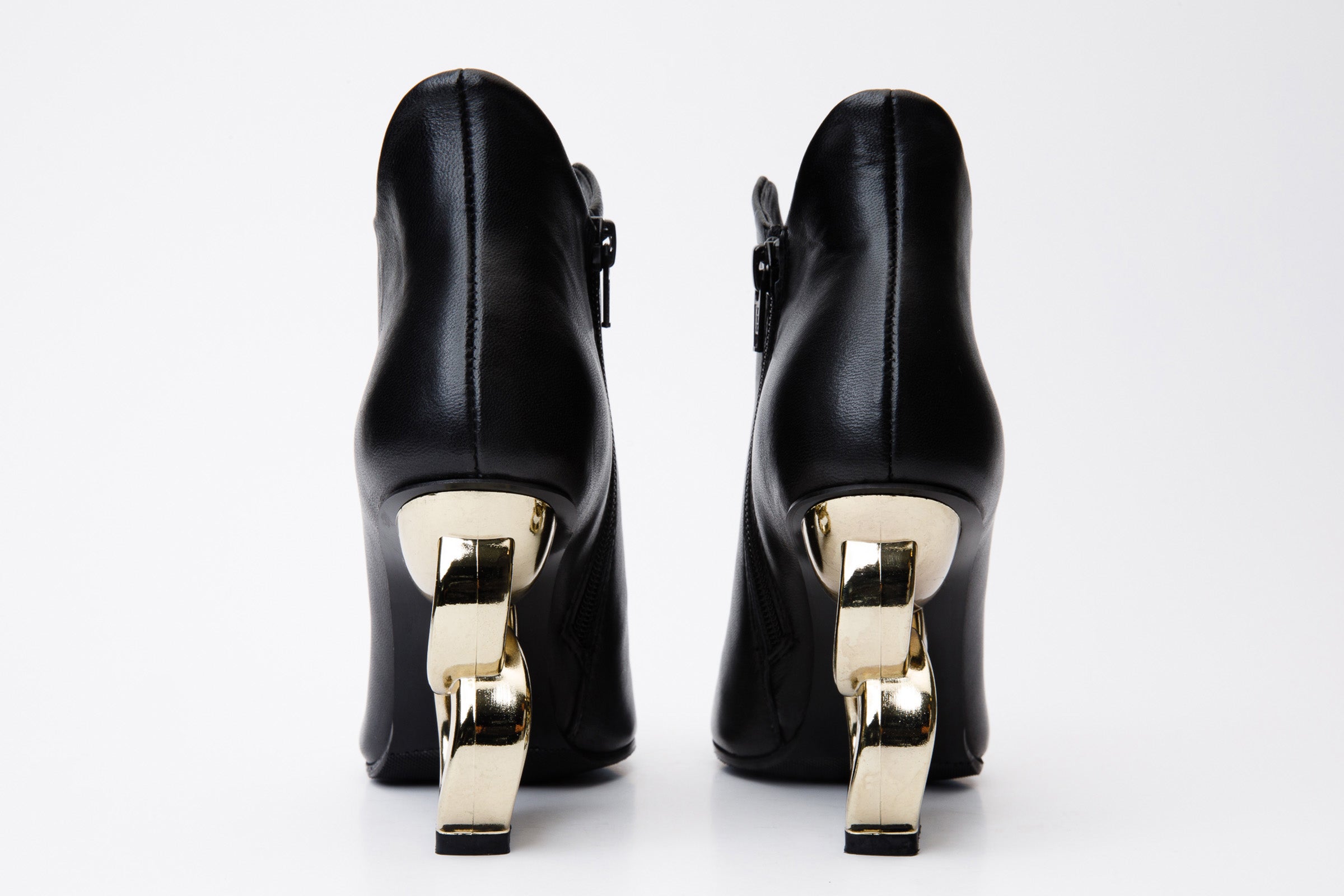The Abriel Black Leather Ankle Women Boot - Glamourous Grace