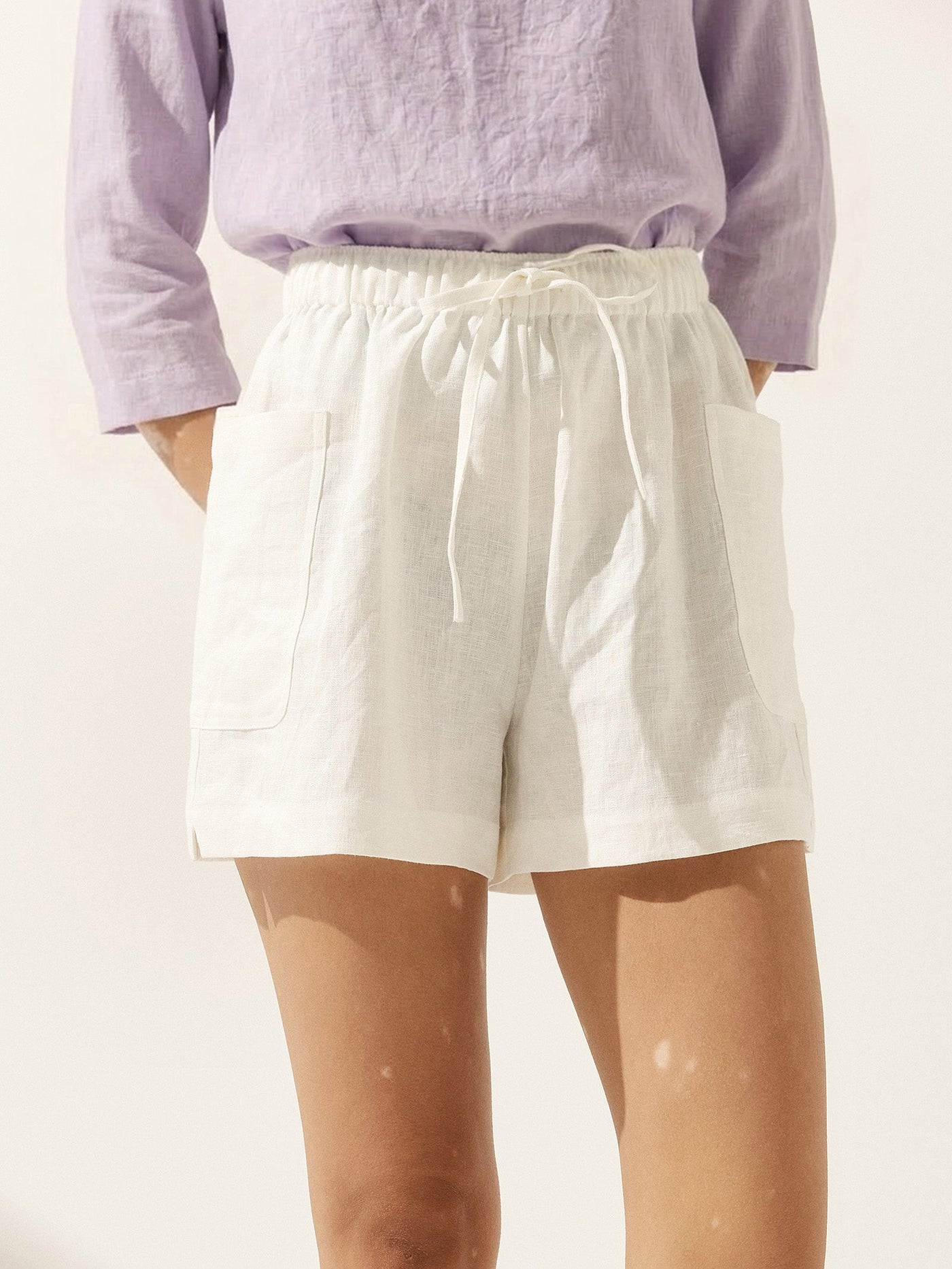 100% Linen Utility Side Pocket Short WYNNIE - Glamourous Grace