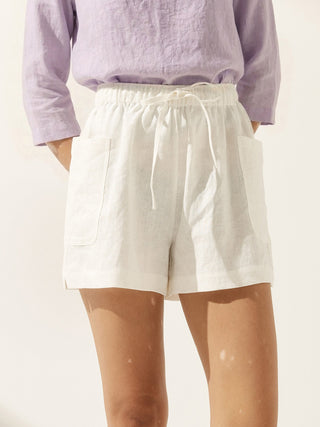 100% Linen Utility Side Pocket Short WYNNIE - Glamourous Grace
