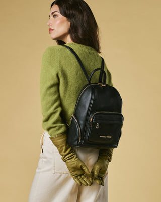 Martina (black) - Italian calf leather women's backpack - Glamourous Grace