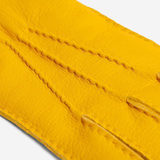 Matteo (yellow) - Italian gloves made of American deerskin leather with cashmere lining - Glamourous Grace