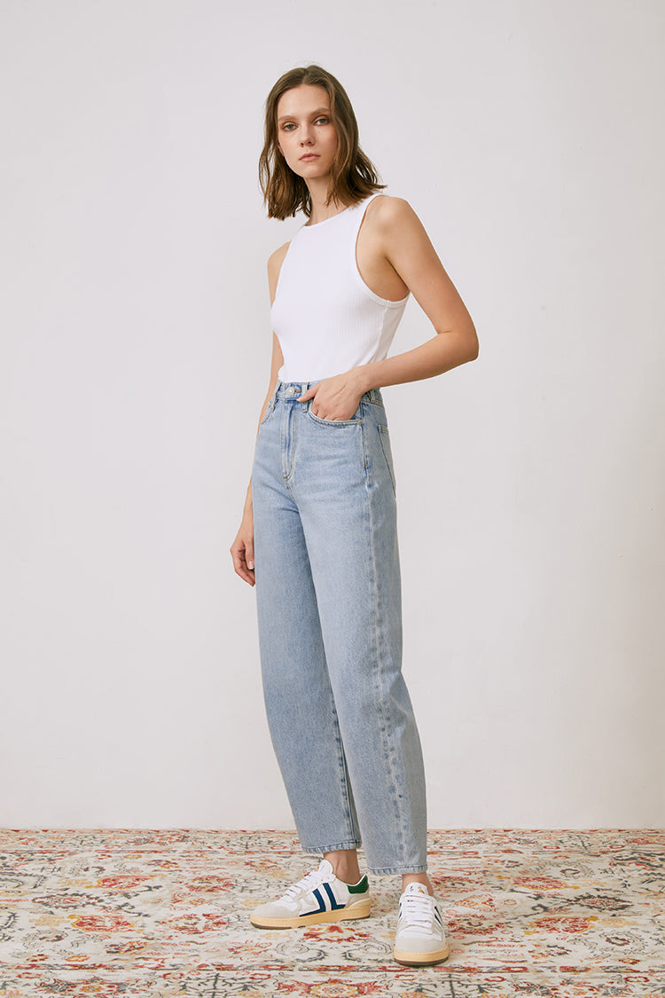 Queens Of Noise High Rise Barrel Jeans HJ026 [FINAL SALE] - Glamourous Grace