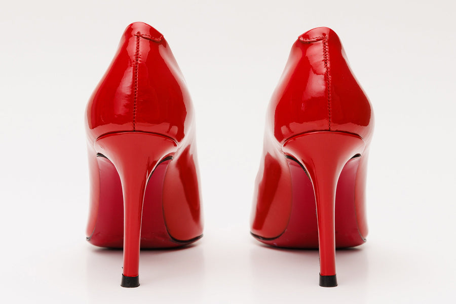 The Ege Red Leather Pump Fuchsia Sole Women Shoe - Glamourous Grace