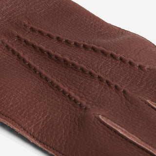 Vittoria (brown) - Italian gloves made of American deerskin leather with cashmere lining - Glamourous Grace