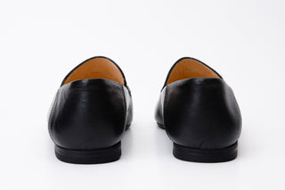 Luanda Black Leather Women Flat Shoe - Glamourous Grace