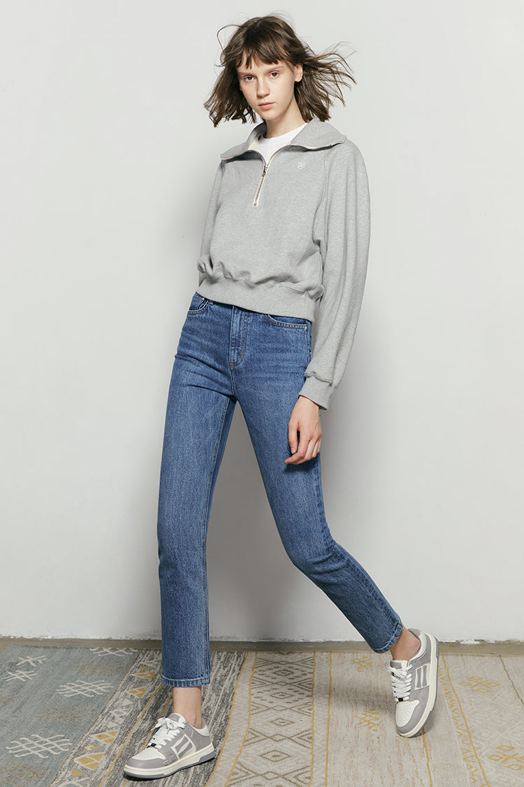 Two Shots High Rise Straight Crop Jeans HJ013 - Glamourous Grace