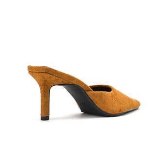 Luna - Tan Velvet Mules