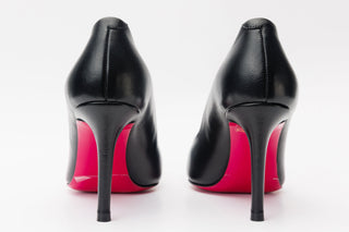 The Maneadero Black Leather Pump Fuchsia Sole Women Shoe - Glamourous Grace