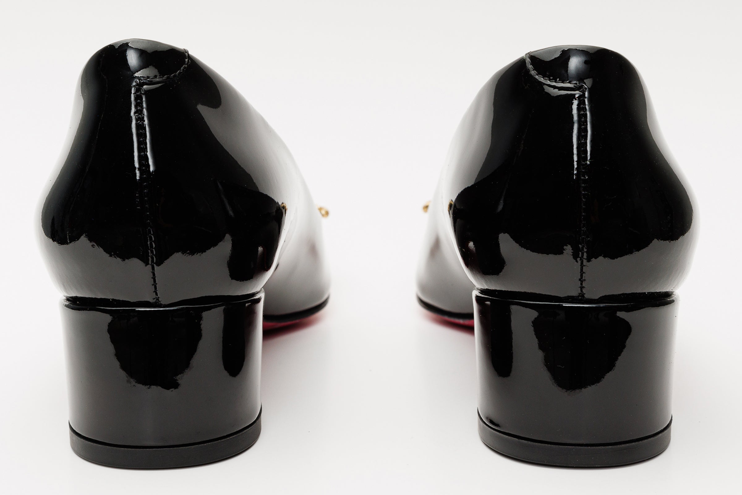 The Foggia Black Leather Block Heel Pump Women Shoe - Glamourous Grace