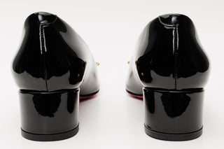 The Foggia Black Leather Block Heel Pump Women Shoe - Glamourous Grace