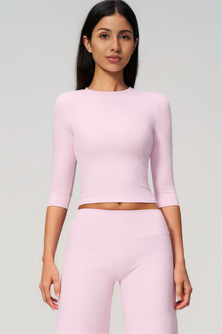 The Natalia Half-Sleeve Top Wide-Leg Crop 2-Piece Set