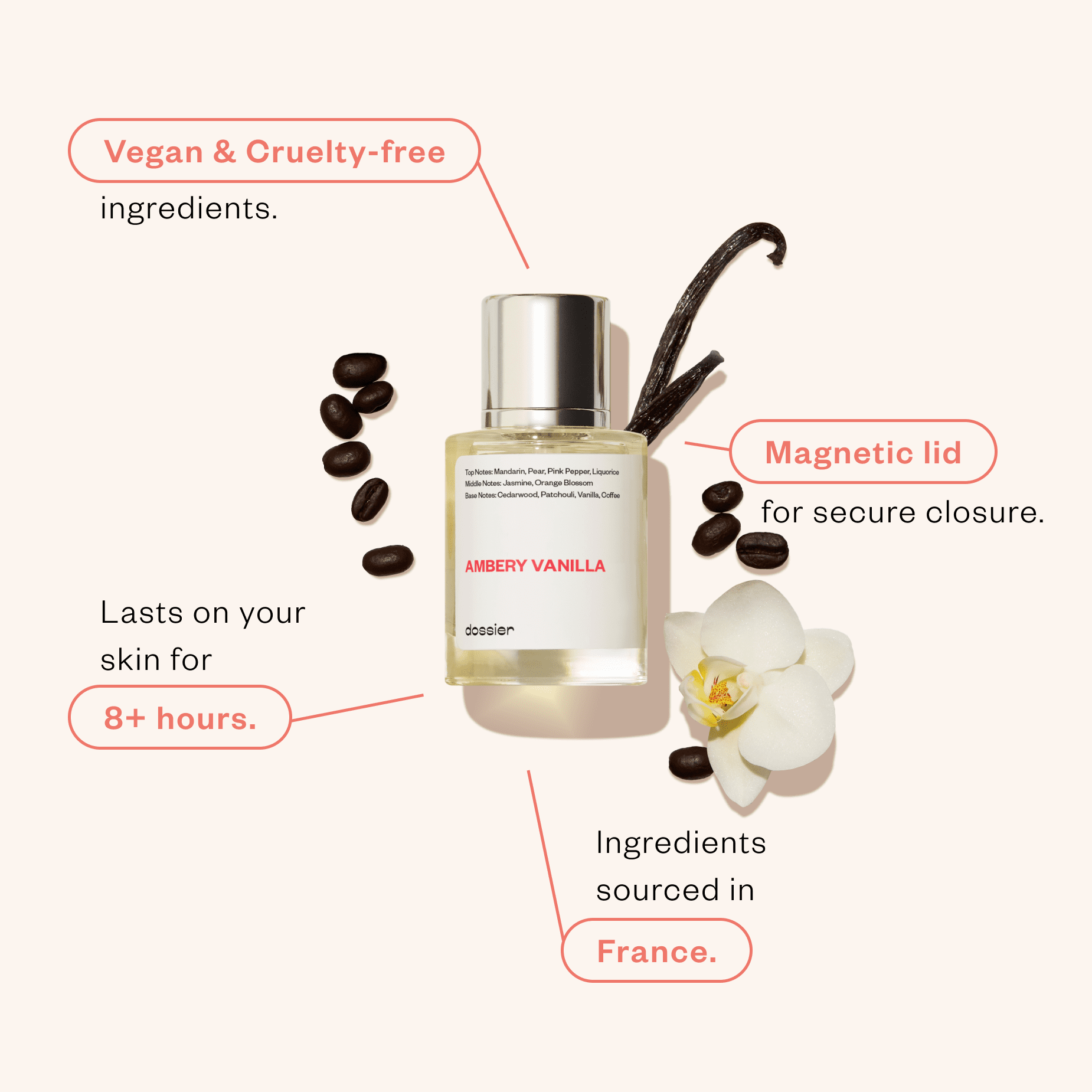 Dossier Ambery Vanilla Eau de Parfum for Women, 50ml / 1.7 oz
