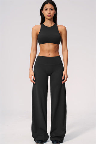 The Twirl Open Back Sports Bra Straight Leg Pants 2-Piece Set