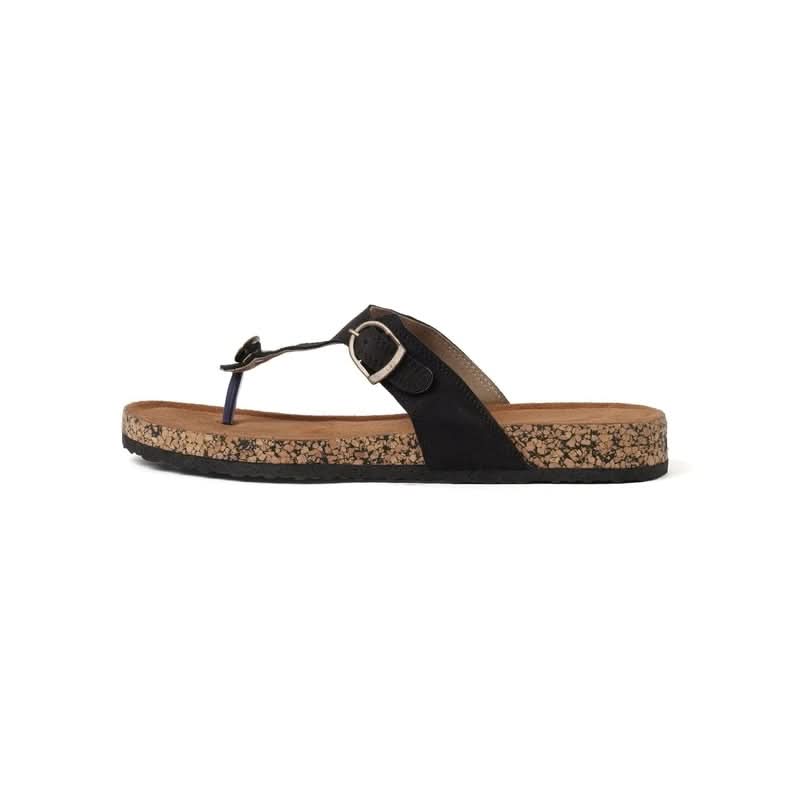 Olivia - Black Cork Sandals - Glamourous Grace