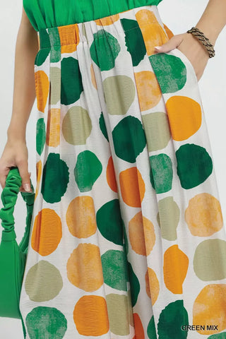 Umgee Dot Print Wide Leg Pants - Glamourous Grace