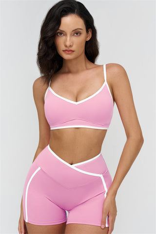 The Crave Contrast Sports Bra Shorts 2-Piece Set