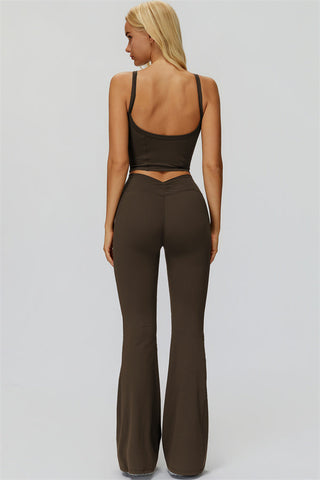 The Fyra Crop Tank Flared Leggings 2-Piece Set