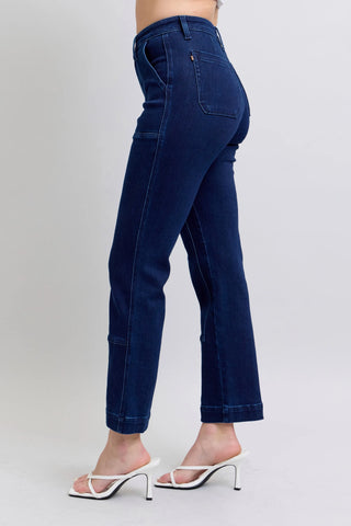 Judy Blue Edgy Glamour Indigo Wash Straight Leg Denim Jeans