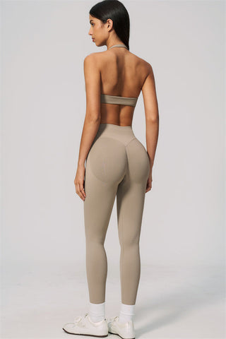 The Velvetine Halter Sports Bra Leggings 2-Piece Set