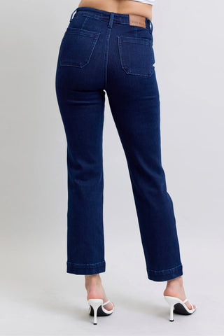 Judy Blue Edgy Glamour Indigo Wash Straight Leg Denim Jeans