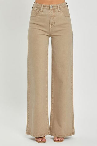 RISEN Tummy Control High Rise Wide Leg Jeans