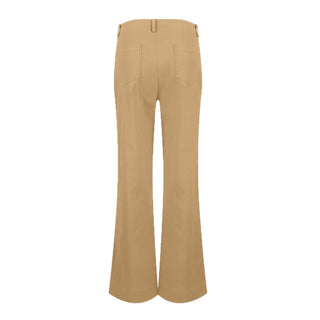 Women's Multi Pocket Stretch Elastic Waist Twill Cotton Pants  High Waisted, Comfortable Form Fitting  Formal Casual Wide Leg Pants