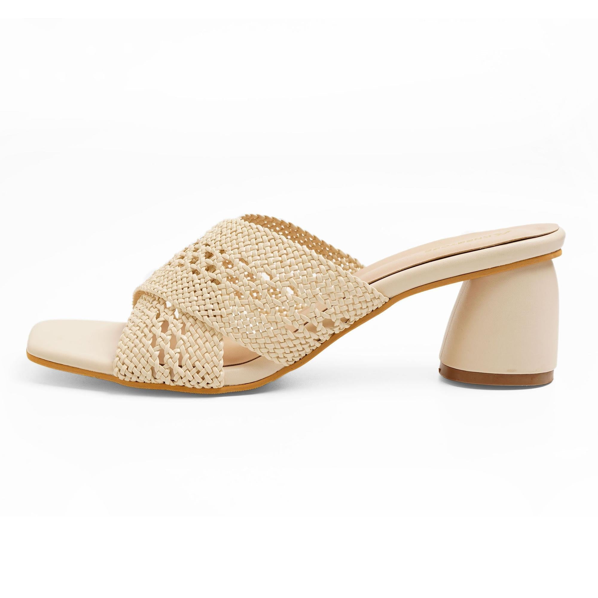 Willow - Beige Block Heels - Glamourous Grace