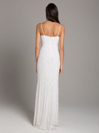 Lara Brooke Beaded Spaghetti Strap Sheath Gown - Glamourous Grace