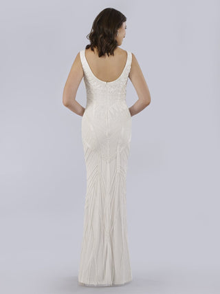 Lara Bryant Beaded Tank Sheath Wedding Dress - Glamourous Grace