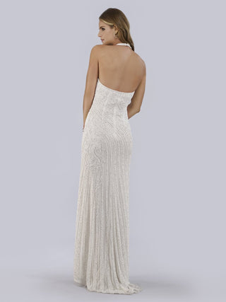 Lara Dawson Beaded Wedding Dress with Halter Neck - Glamourous Grace