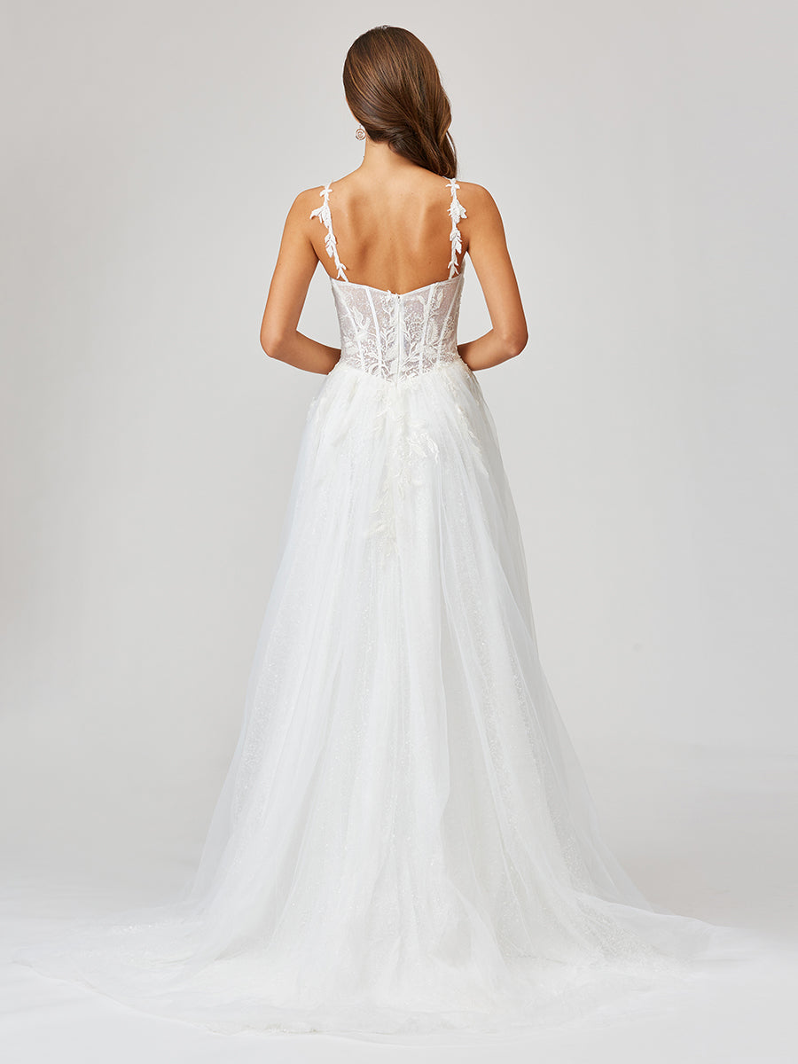 Lara 51042 - Sheer Bodice Lace Bridal Ballgown OUTLET - Glamourous Grace