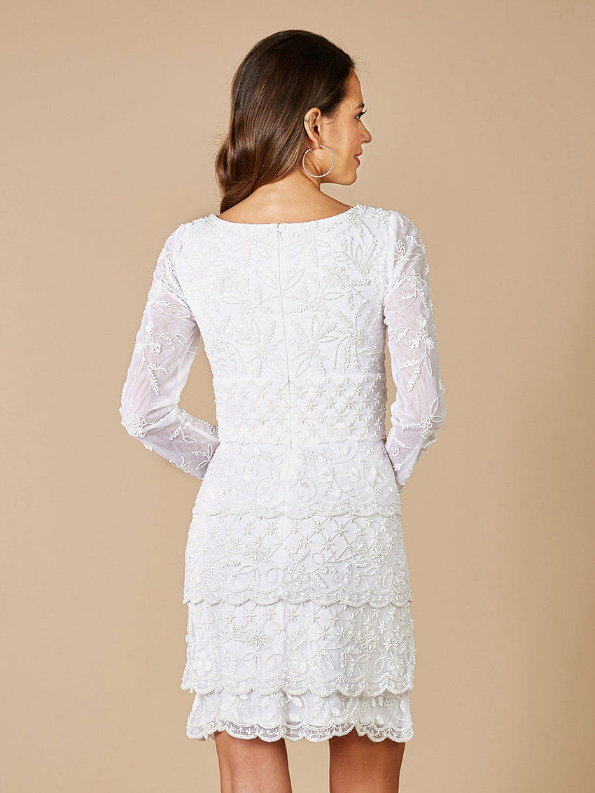 Lara Goldie Beaded V-Neck Mini Dress - Glamourous Grace