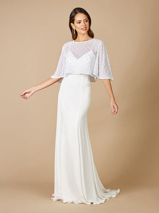 Lara Gina Beaded Tulle Capelet - Glamourous Grace