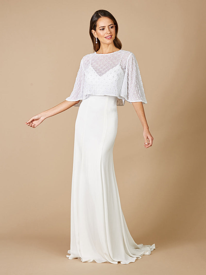 Lara Gina Beaded Tulle Capelet - Glamourous Grace