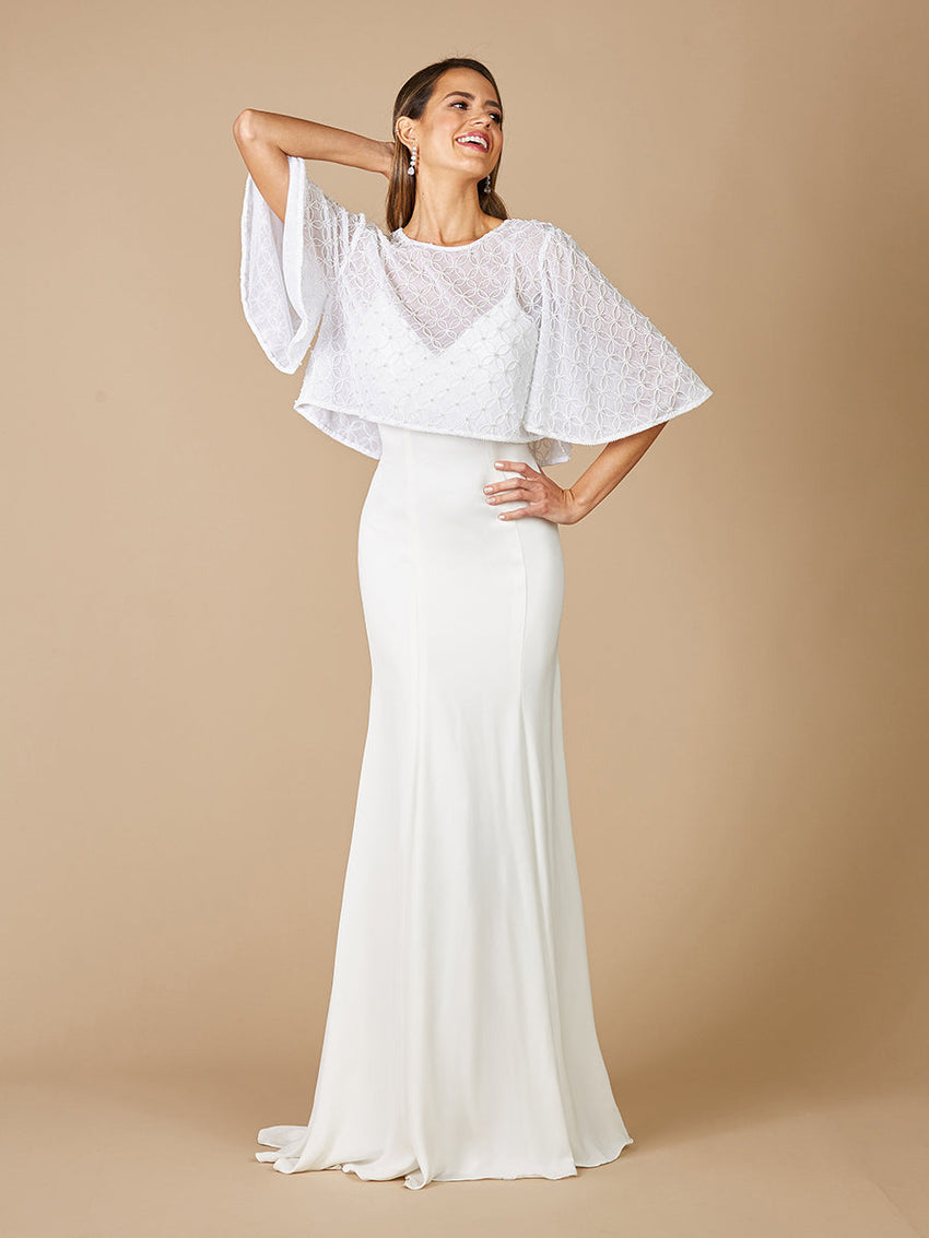 Lara Gina Beaded Tulle Capelet - Glamourous Grace