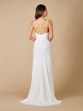 Lara Greenley Sleeveless Beaded Wedding Dress - OUTLET - Glamourous Grace