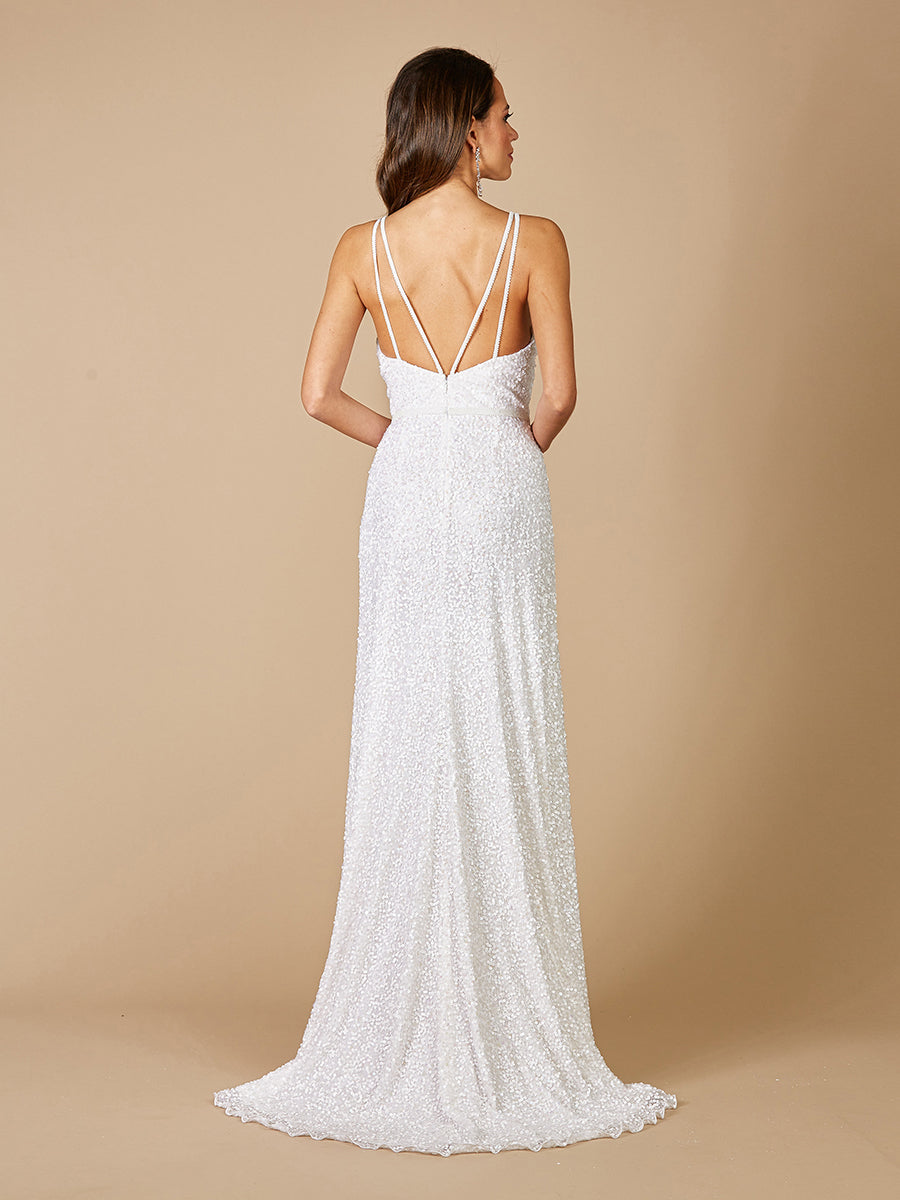 Lara Greenley Sleeveless Beaded Wedding Dress - OUTLET - Glamourous Grace