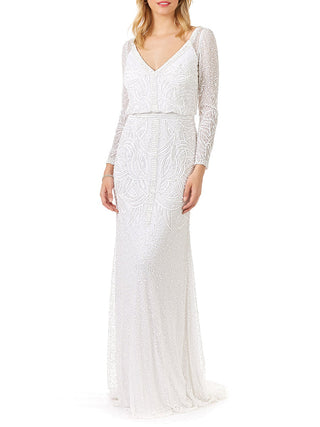 Lara Grant Long Sleeve Beaded Wedding Dress - Glamourous Grace
