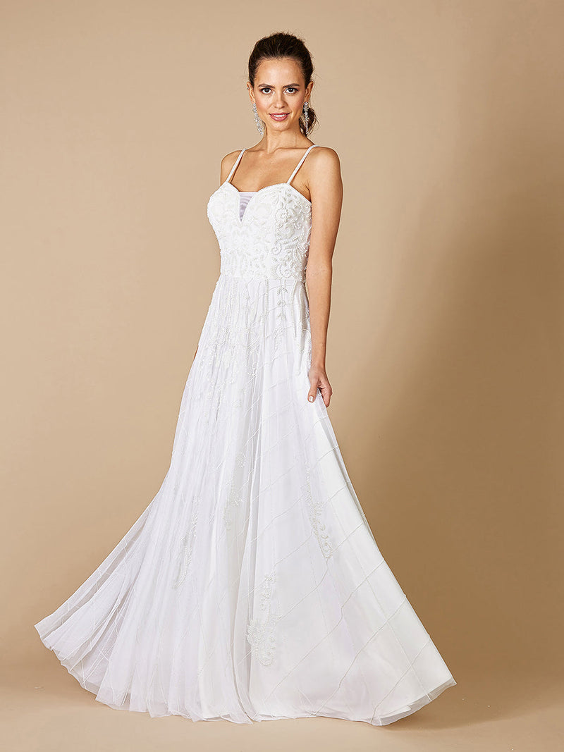 Lara Ginny Sweetheart Beaded Wedding Dress - Glamourous Grace