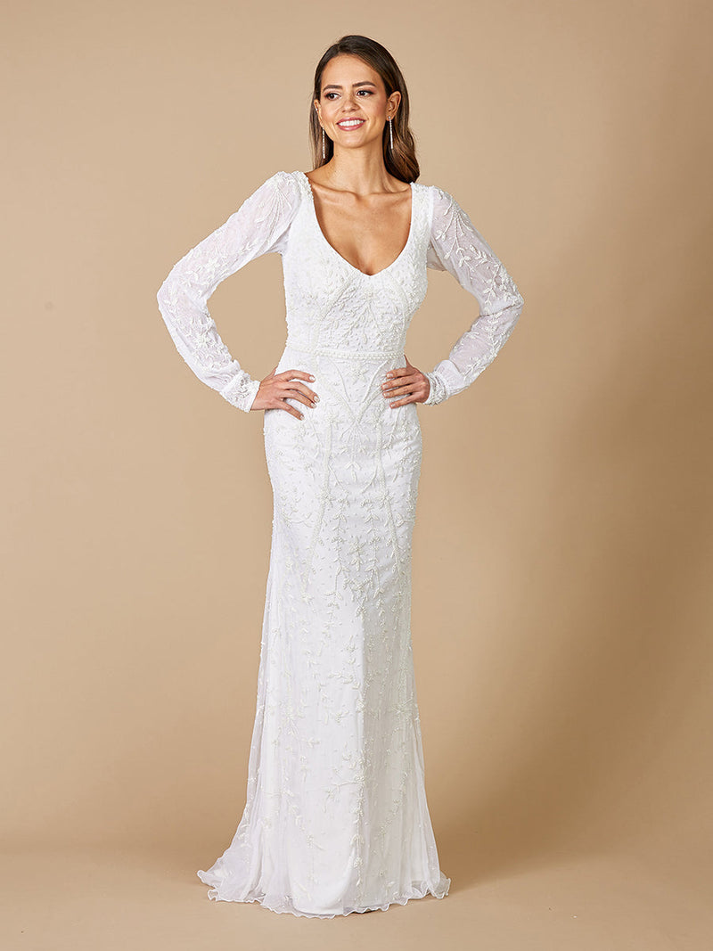 Lara Gigi Romantic Long Sleeve Wedding Dress - Glamourous Grace